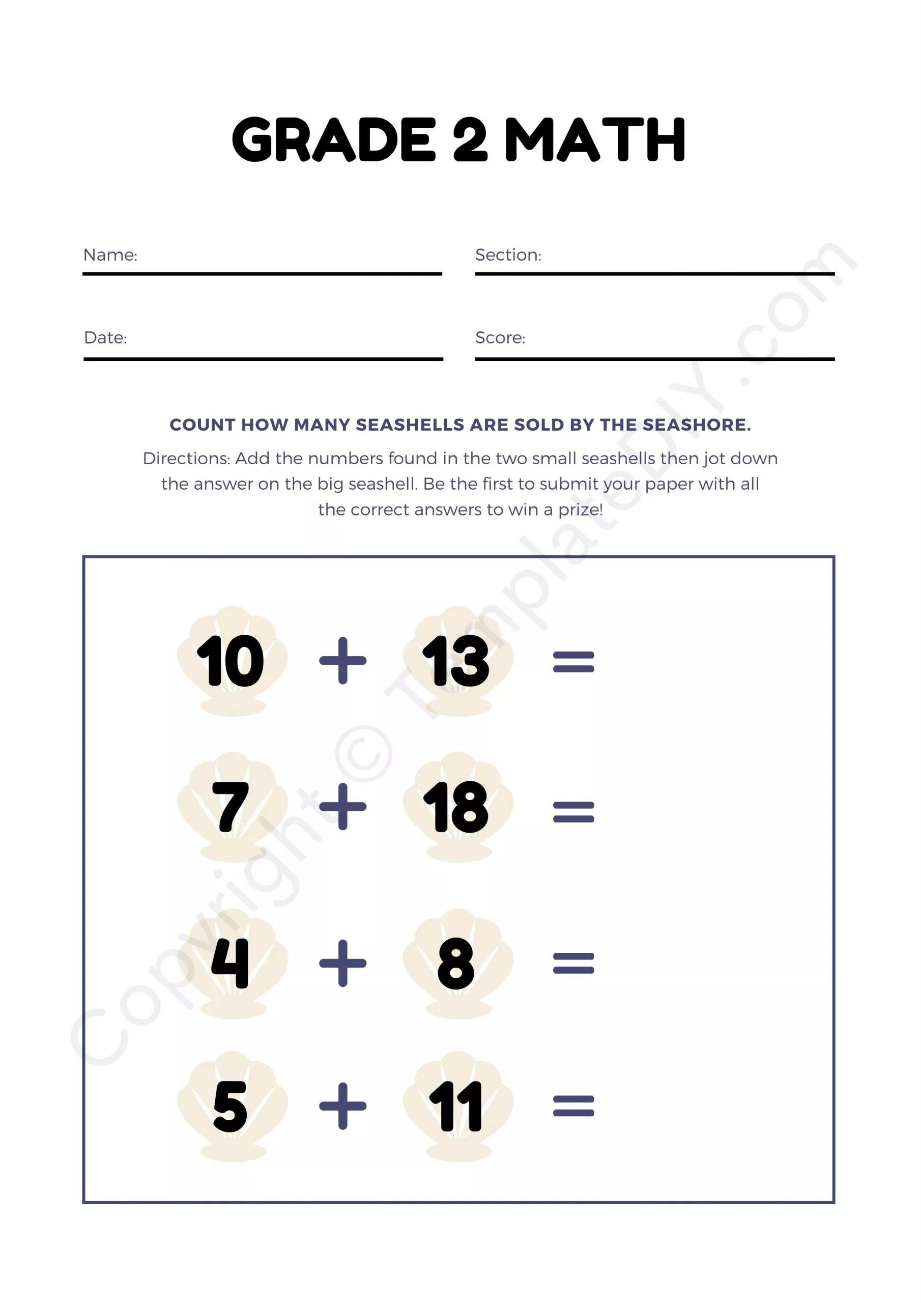 30 2Nd Grade Math Worksheets With Answers