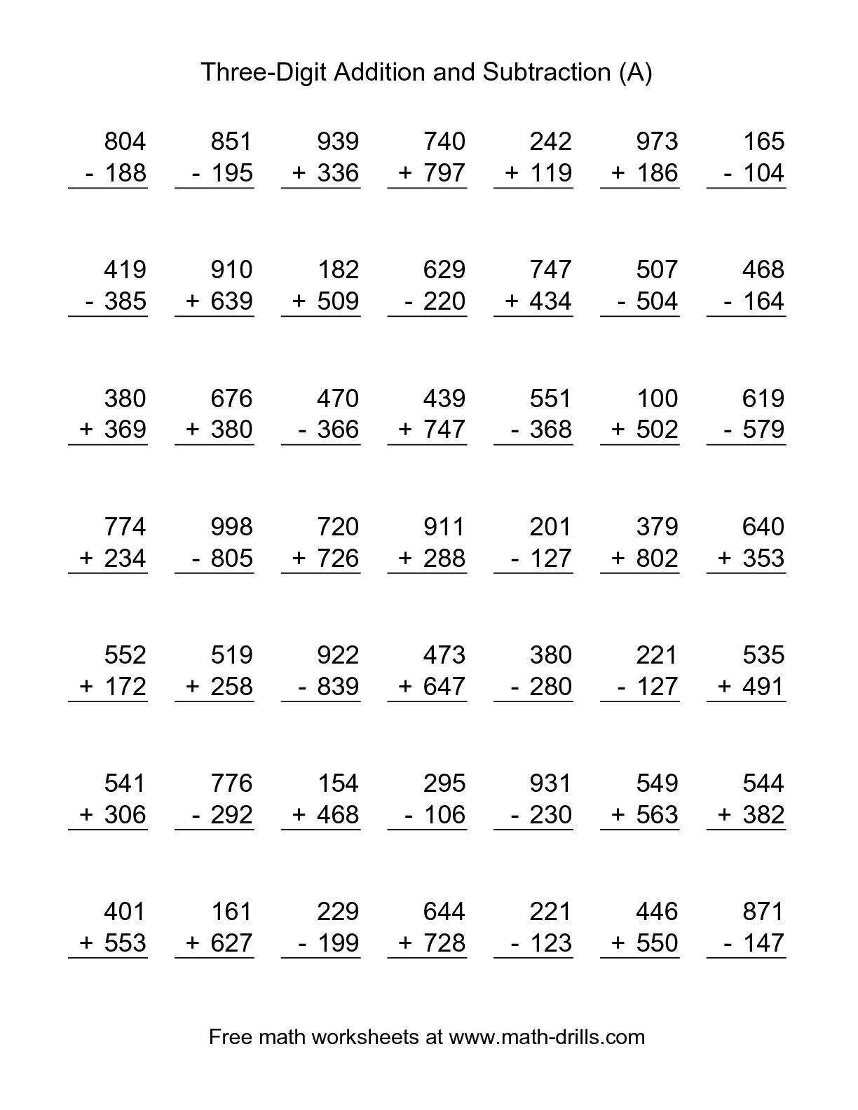 30 3 Digit Addition Worksheets Kindergarten