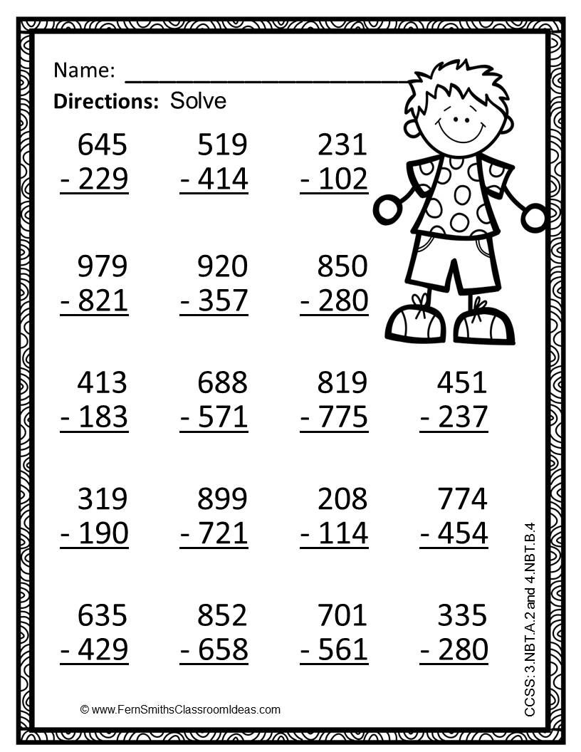 30 Addition And Subtraction Worksheets For 2Nd Grade