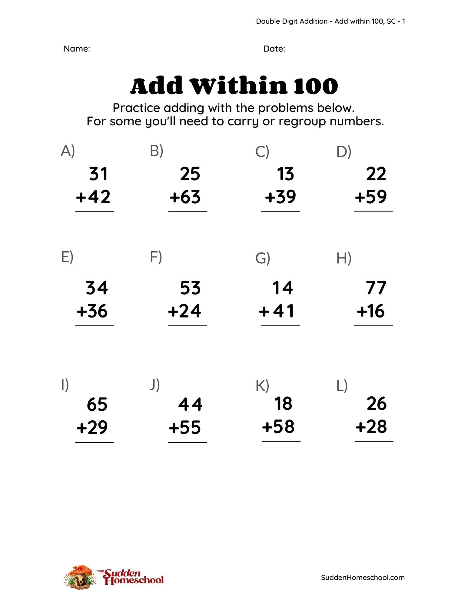 30 Addition And Subtraction Worksheets For 2Nd Grade