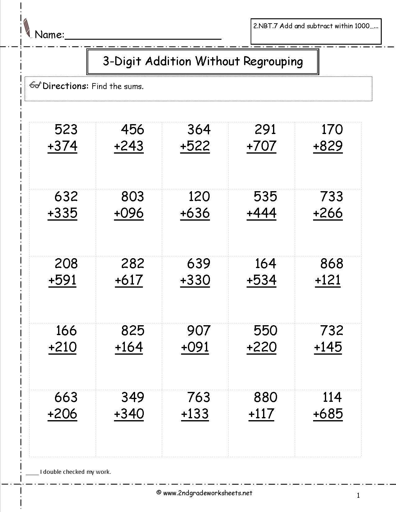 30 Addition And Subtraction Worksheets For 2Nd Grade