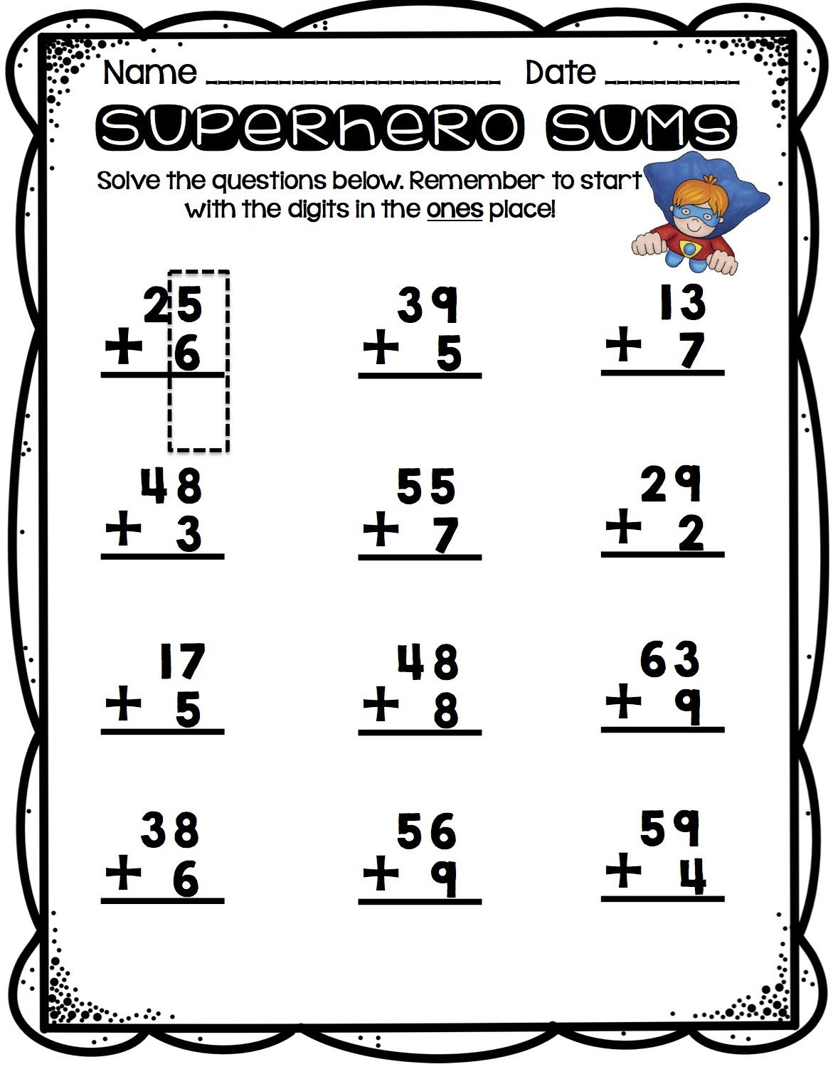 30 Addition No Regrouping Worksheets