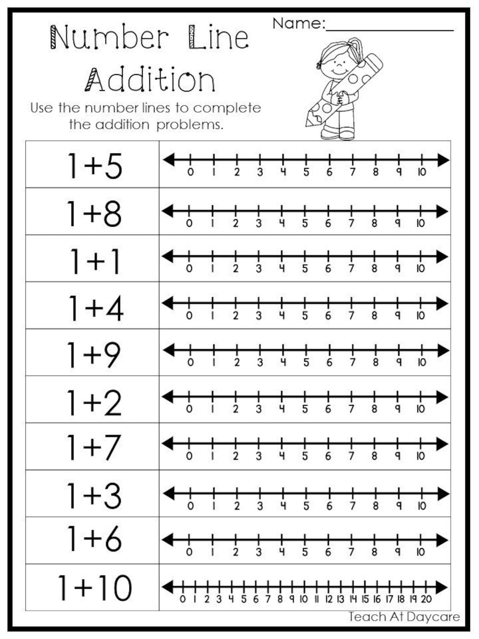 30 Addition Worksheets With Number Line