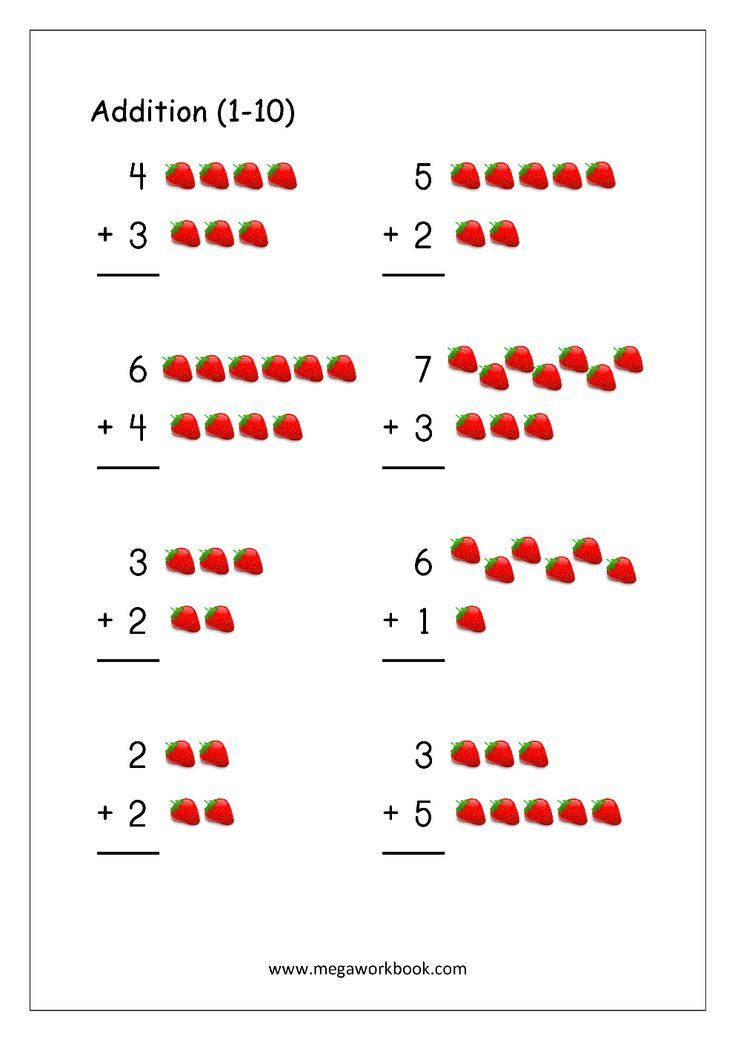 30 Addition Worksheets With Pictures 1-10