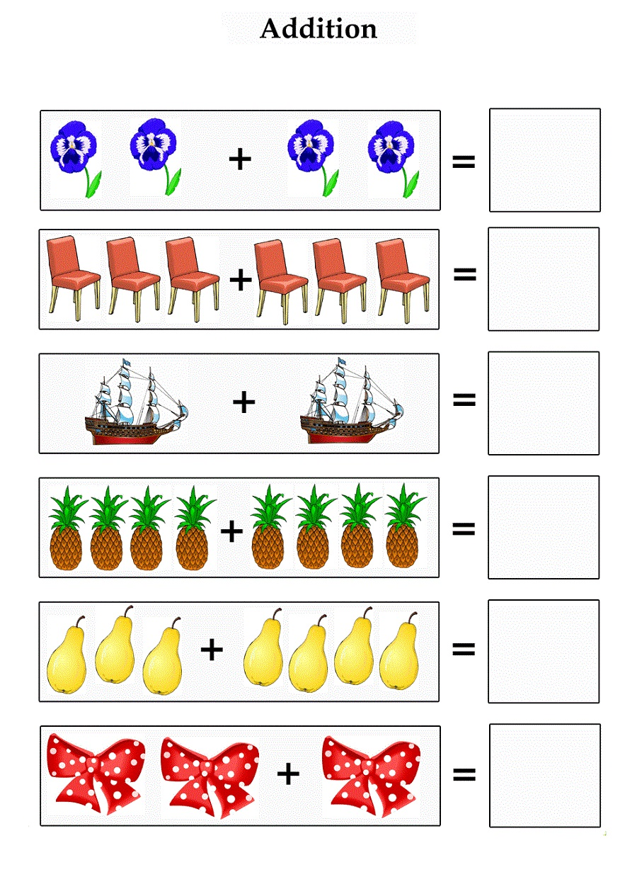 30 Addition Worksheets With Pictures 1-10