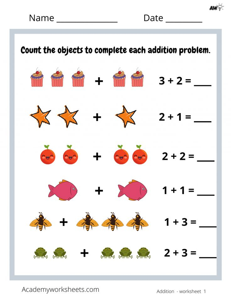 30 Addition Worksheets With Pictures 1-10