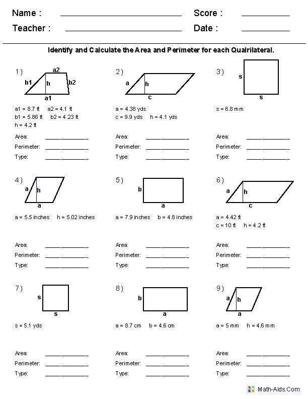 30 Area Perimeter Worksheets Class 4