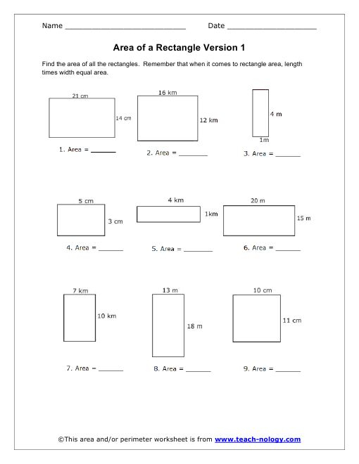 30 Area Perimeter Worksheets Class 4