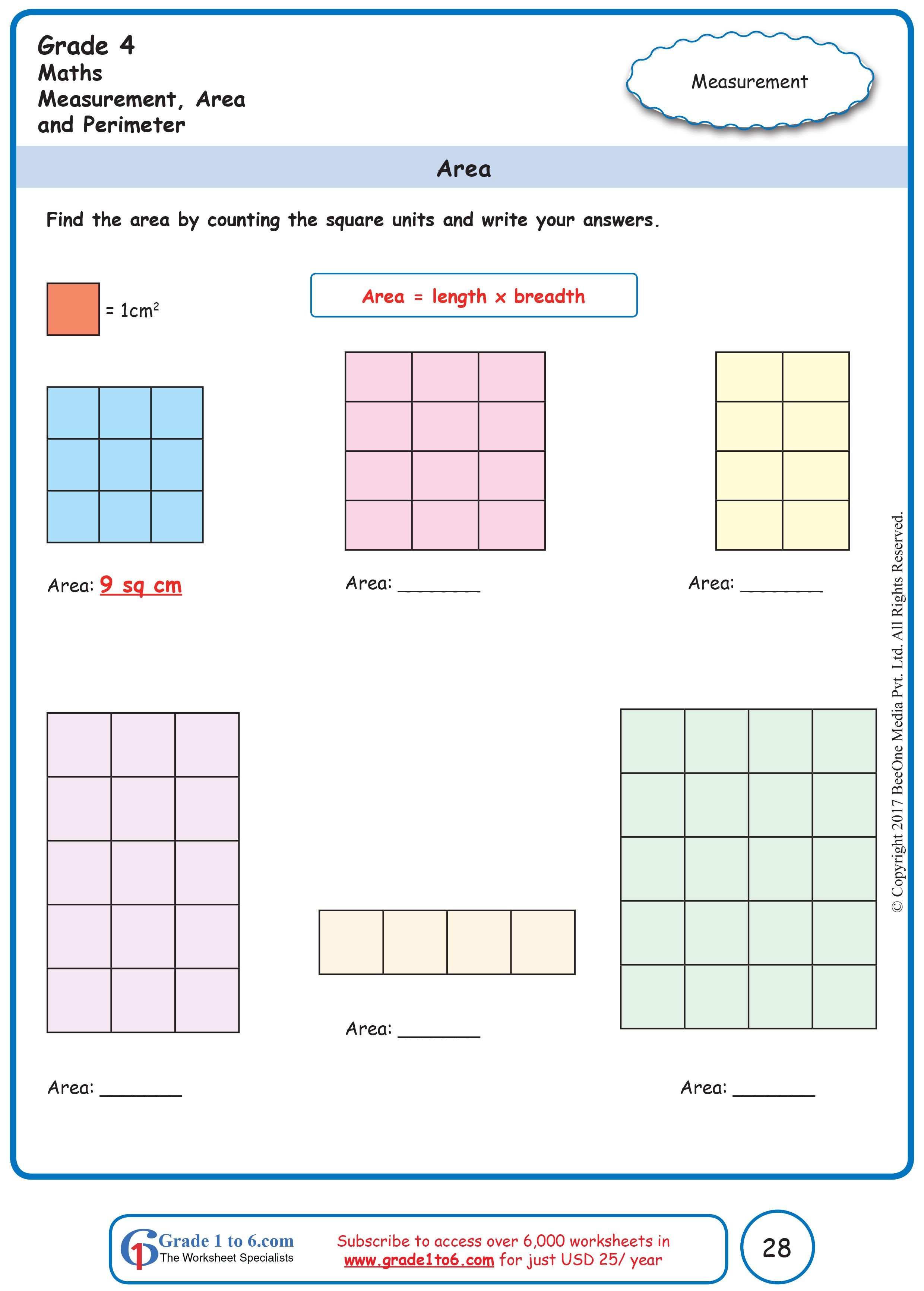 30 Area Perimeter Worksheets Class 4