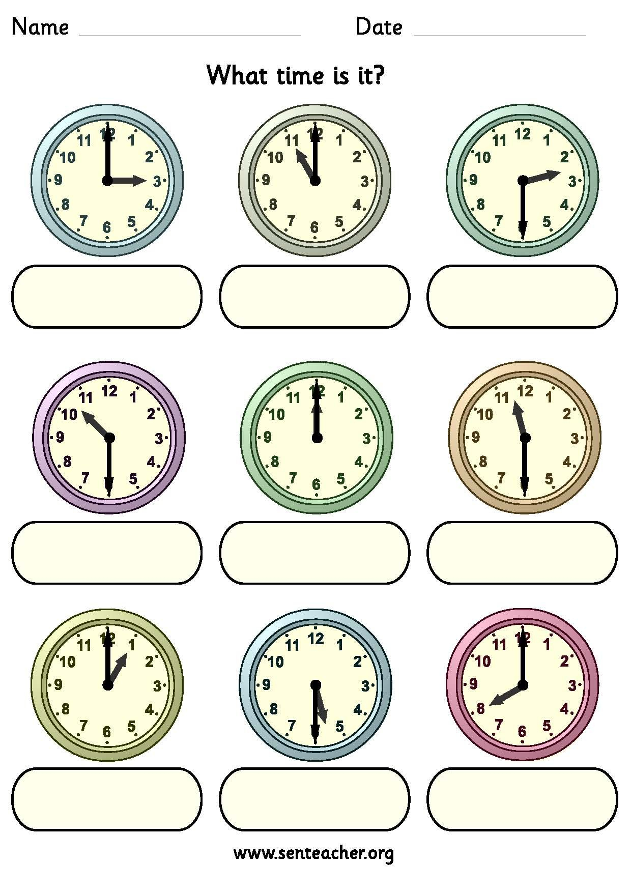 30 Clock Printable For Kids Math Worksheets