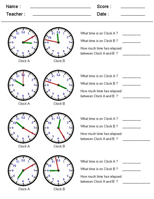 30 Clock Printable For Kids Math Worksheets