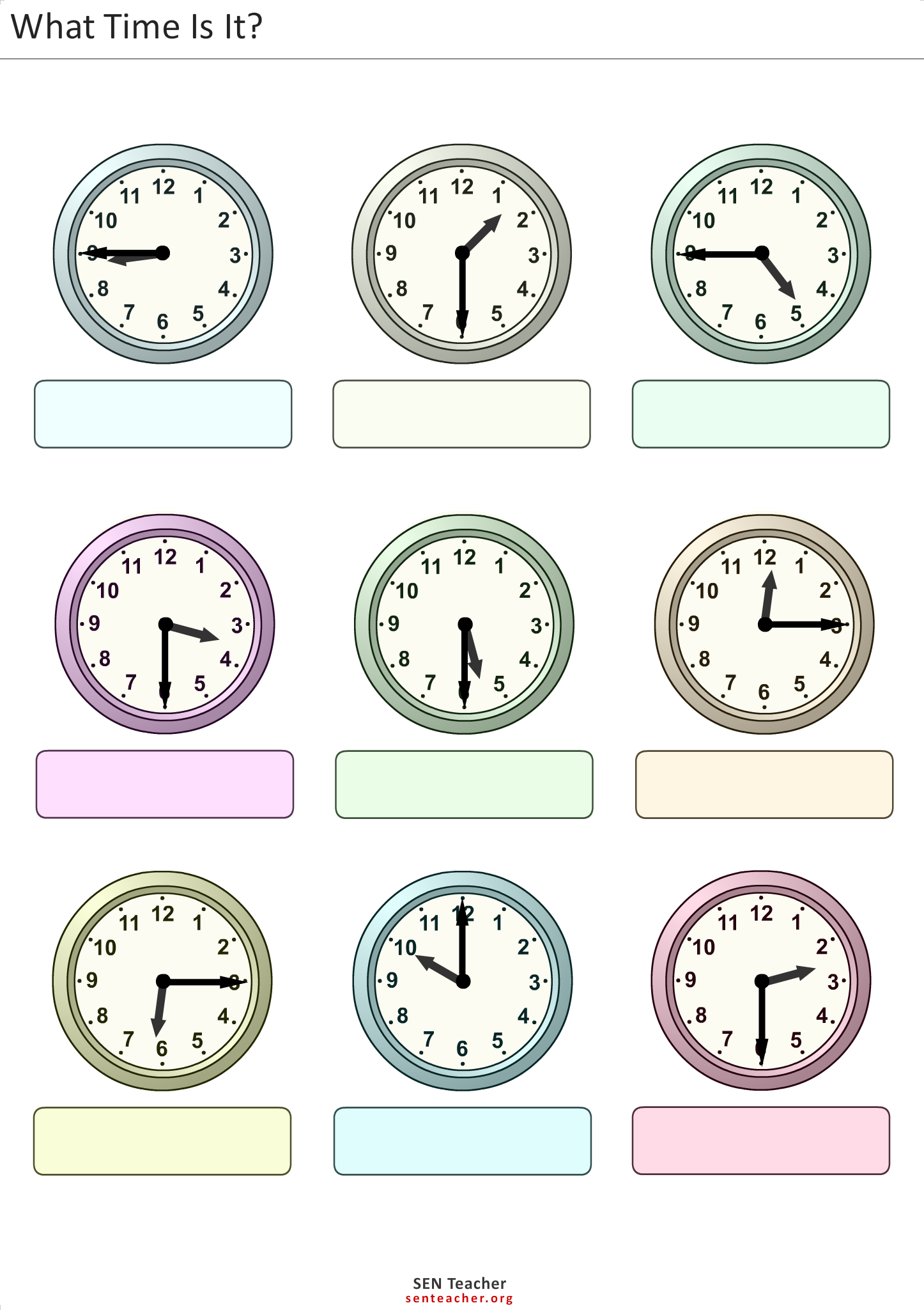 30 Clock Printable For Kids Math Worksheets