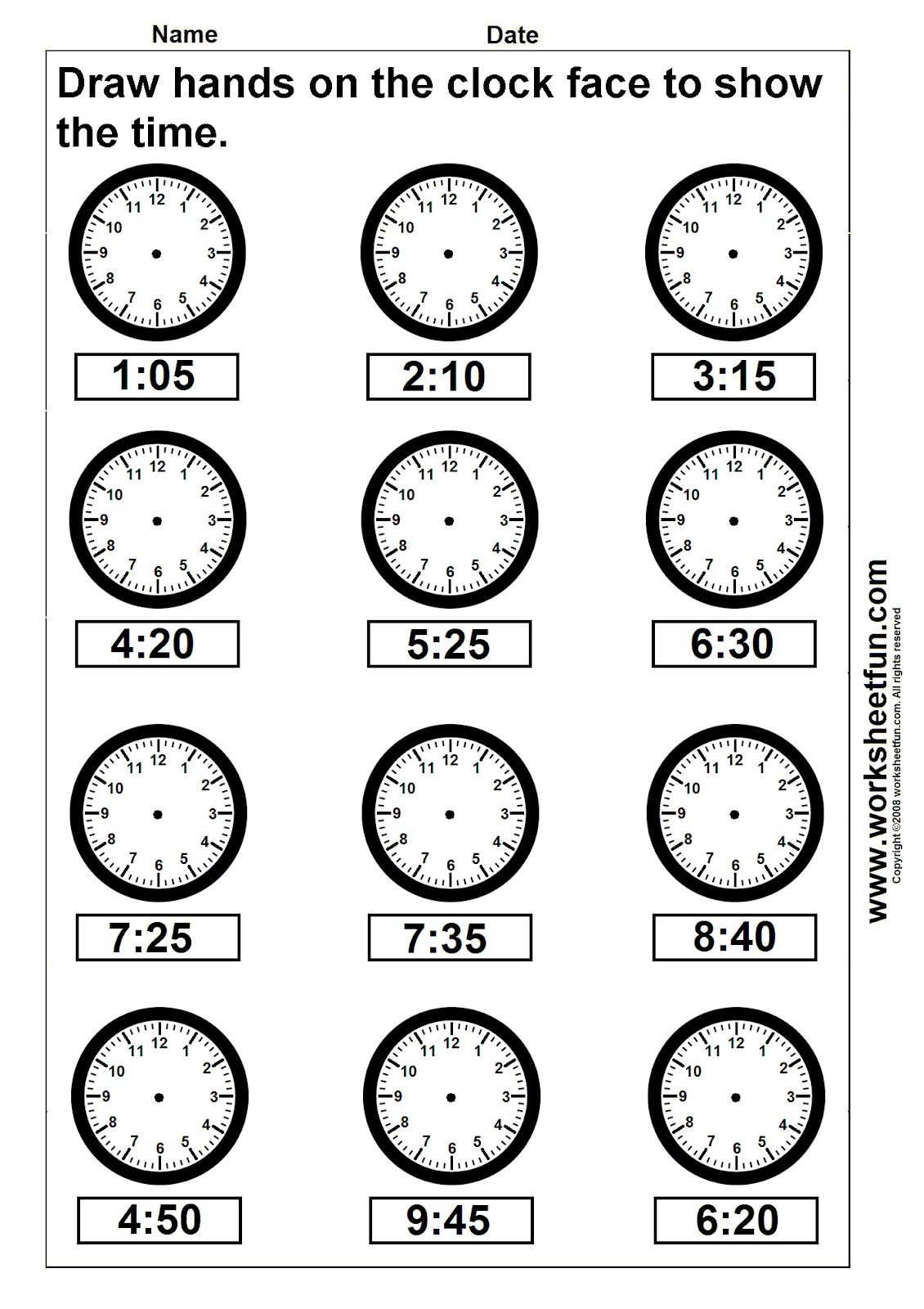 30 Clock Printable For Kids Math Worksheets