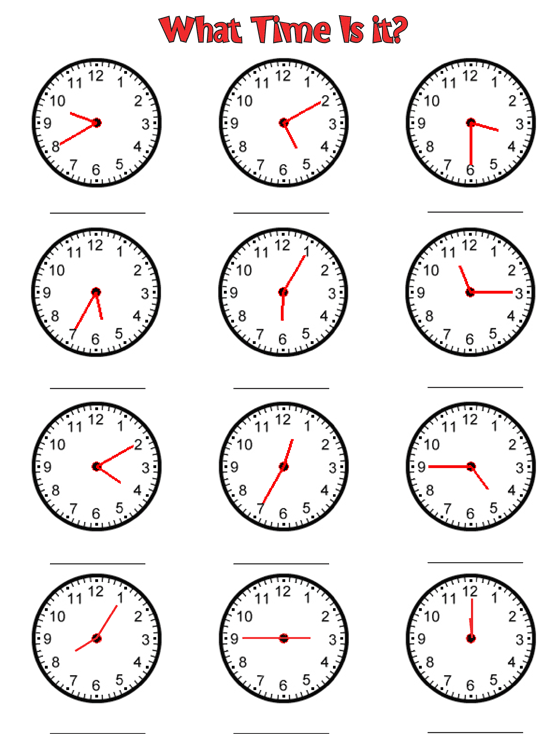 30 Clock Printable For Kids Math Worksheets