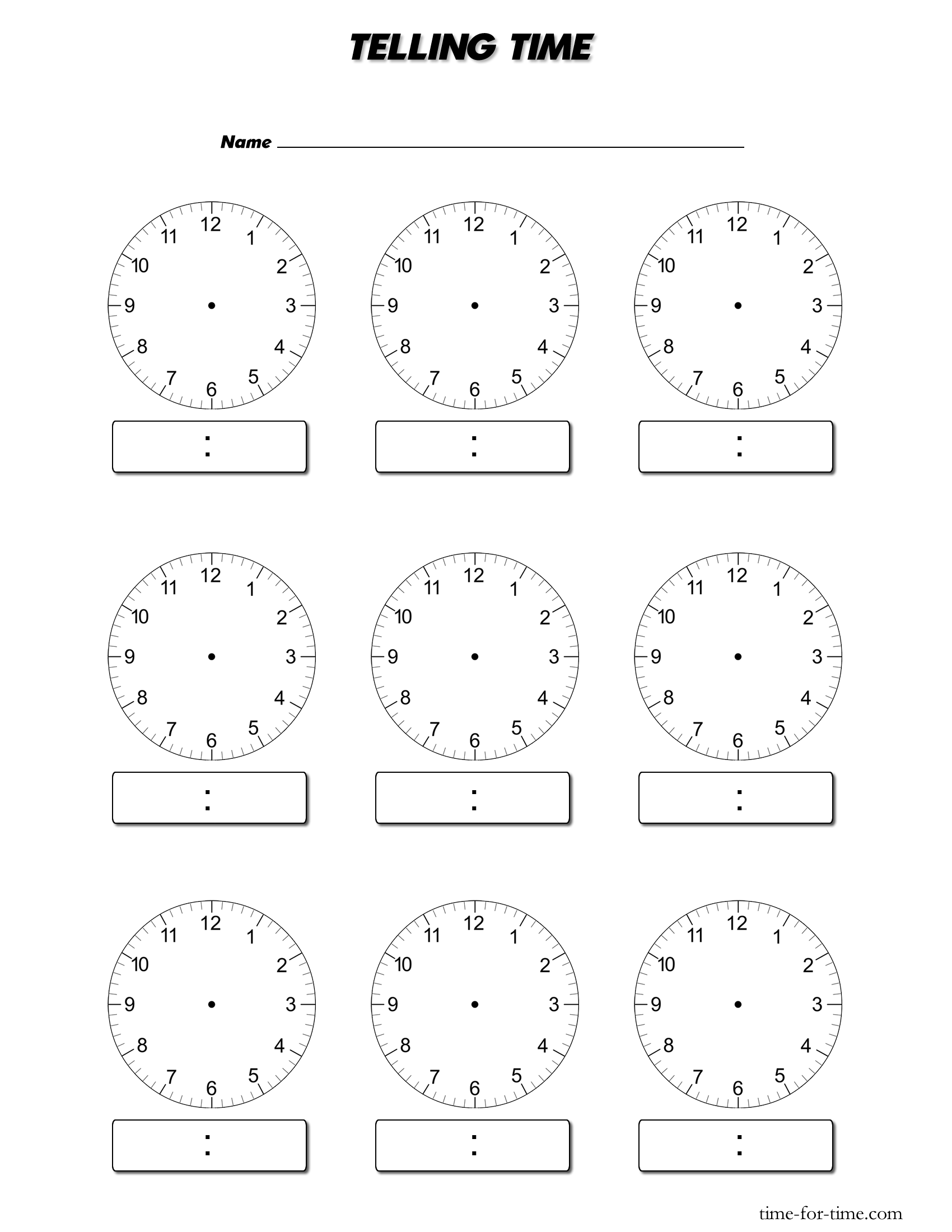 30 Clock Printable For Kids Math Worksheets