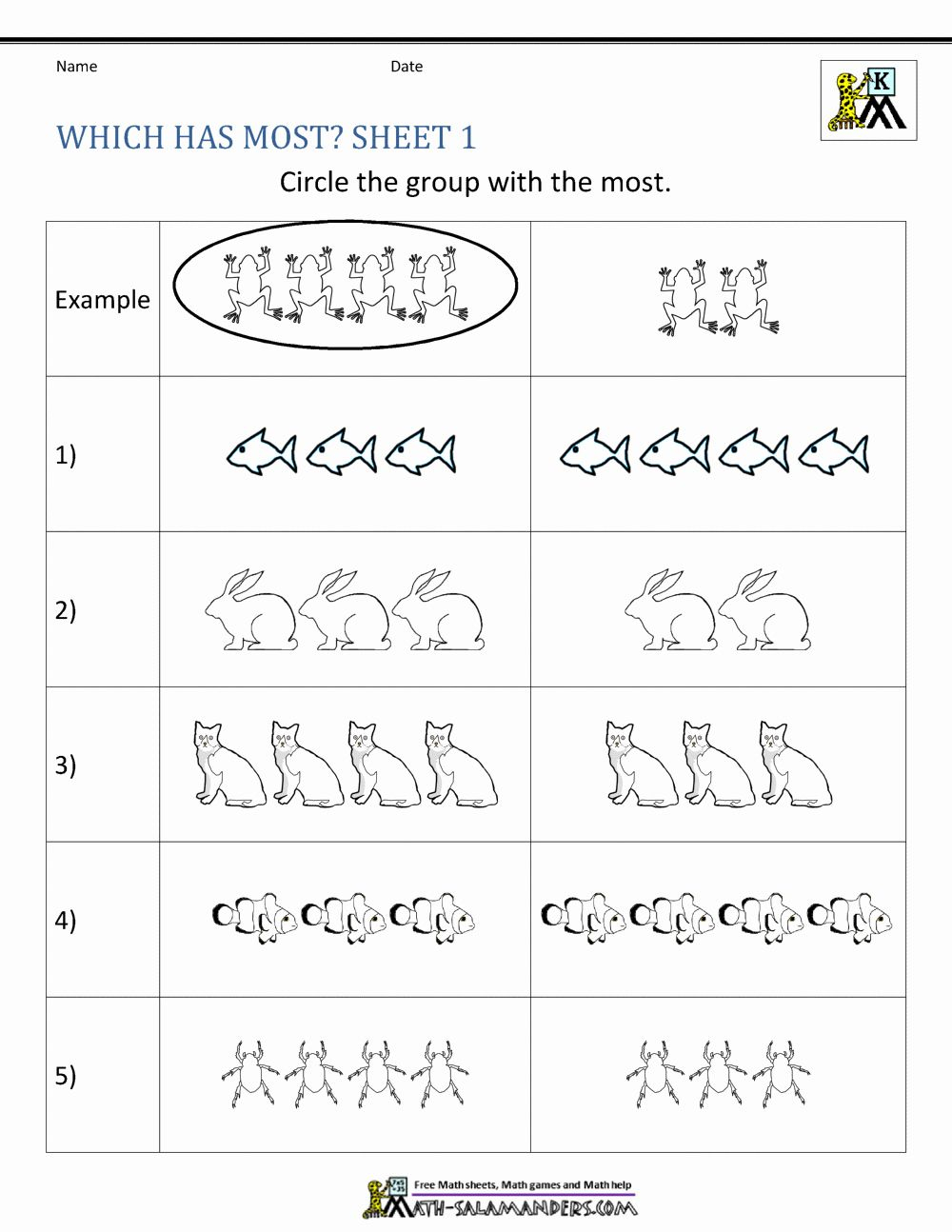 30 Comparing Numbers Kindergarten Worksheets