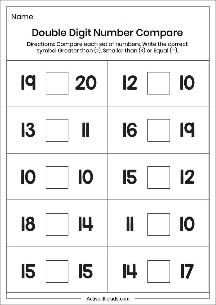 30 Comparing Numbers Kindergarten Worksheets