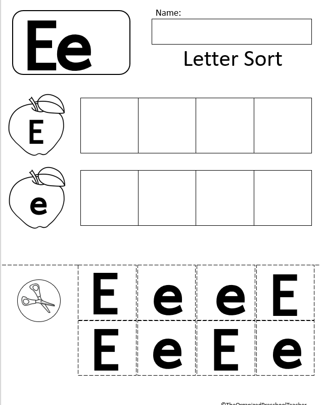 30 Cut And Paste Letter E Worksheets