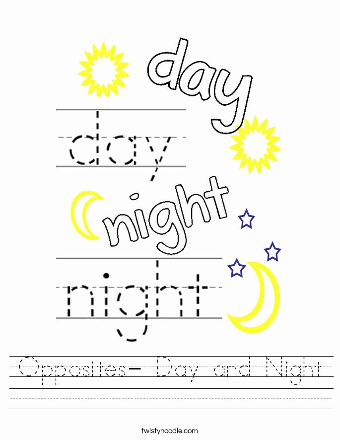 30 Day And Night Worksheets Kindergarten Free