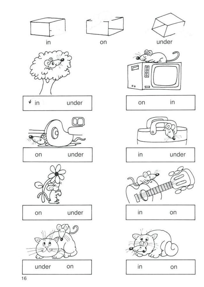 30 English Worksheets For Kindergarten In On Under