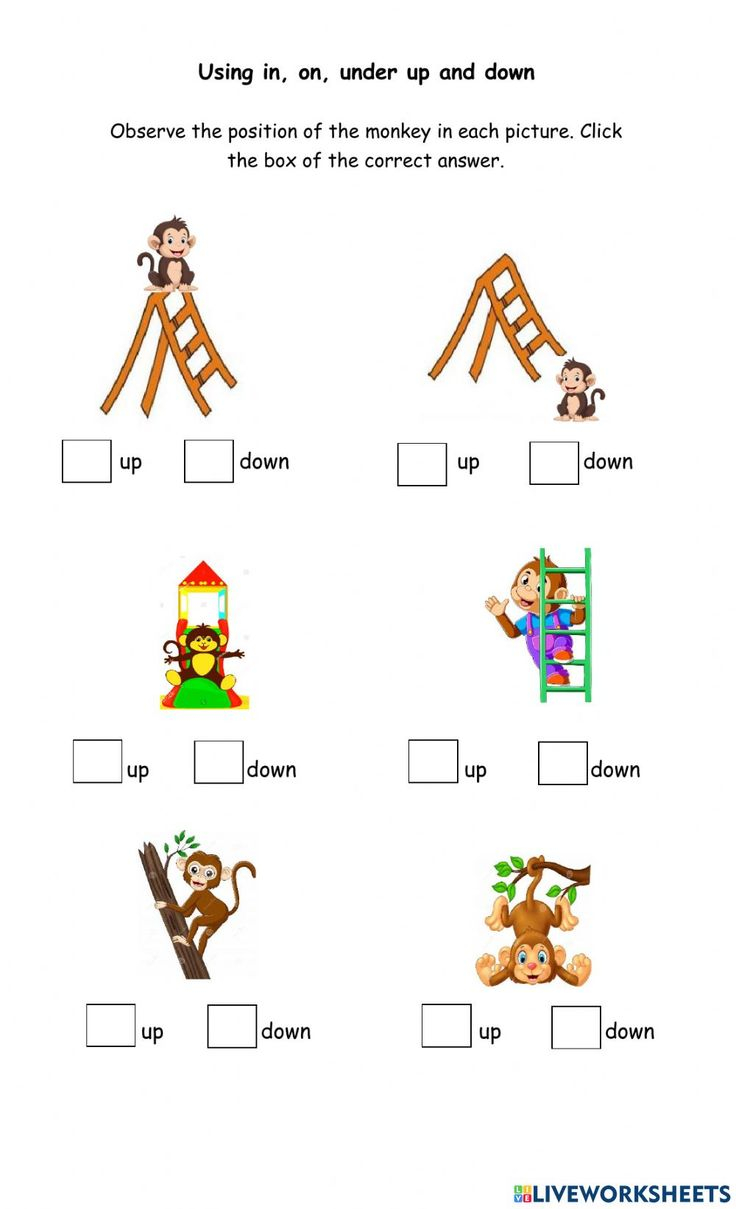 30 English Worksheets For Kindergarten In On Under