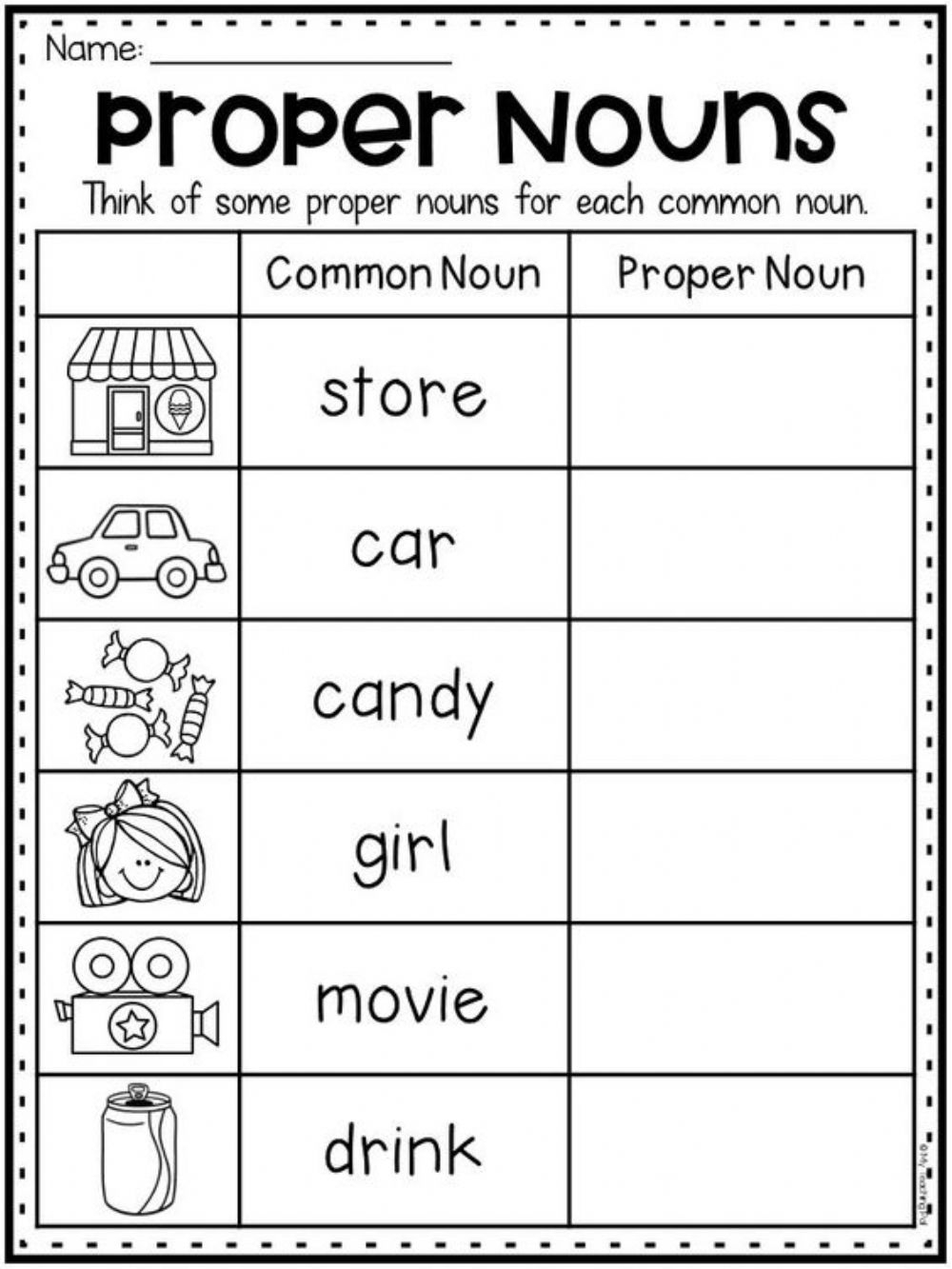 30 Grade 1 English Worksheets Noun