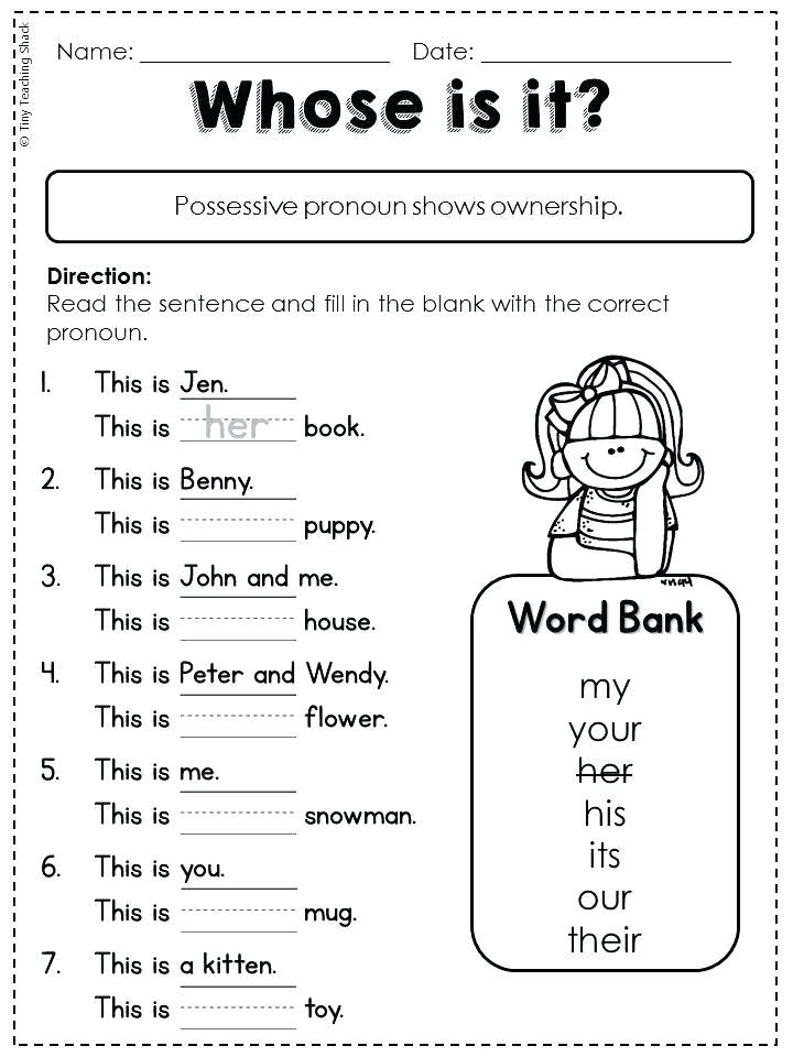 30 Grade 1 English Worksheets Noun