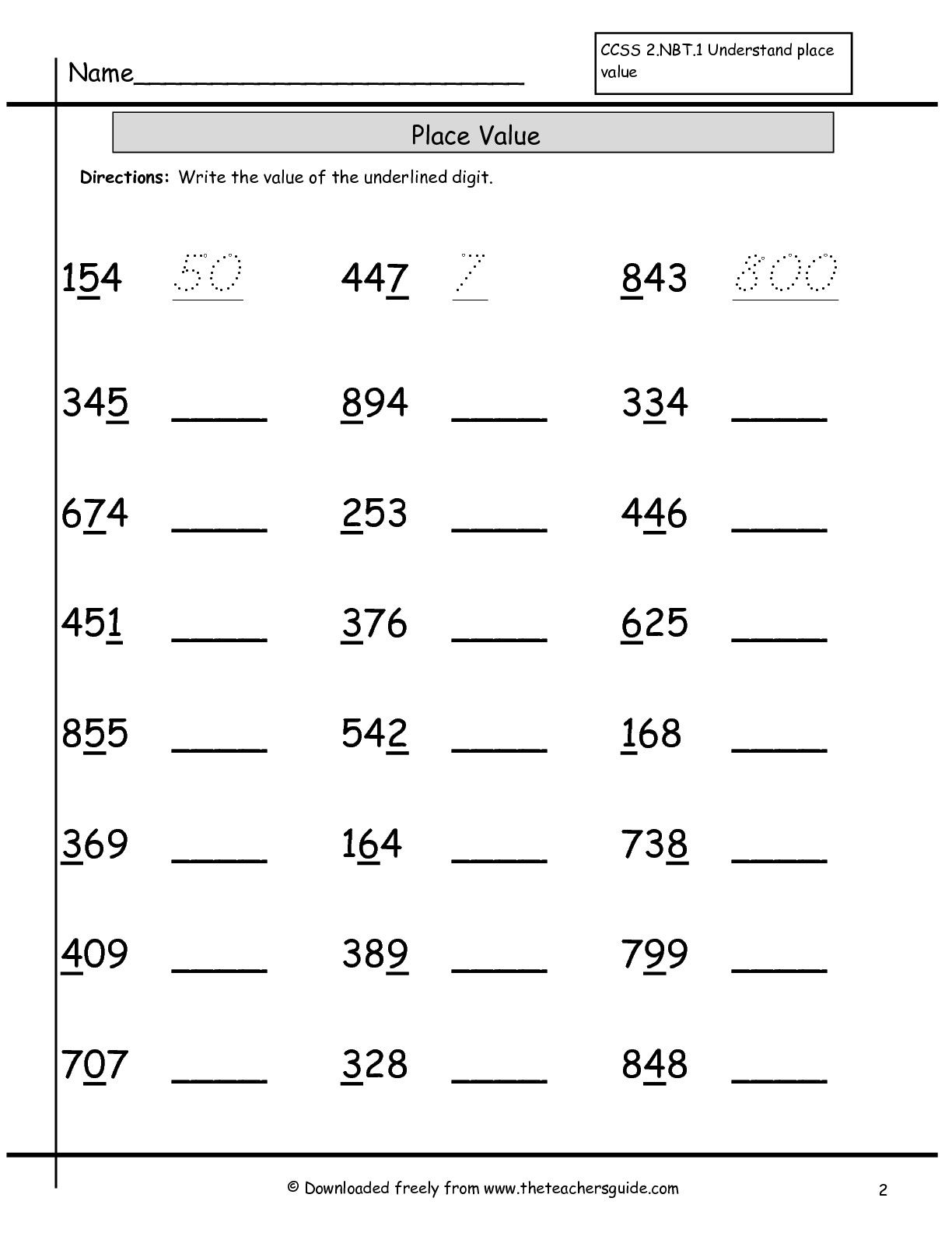 30 Grade 1 Math Worksheets Place Value