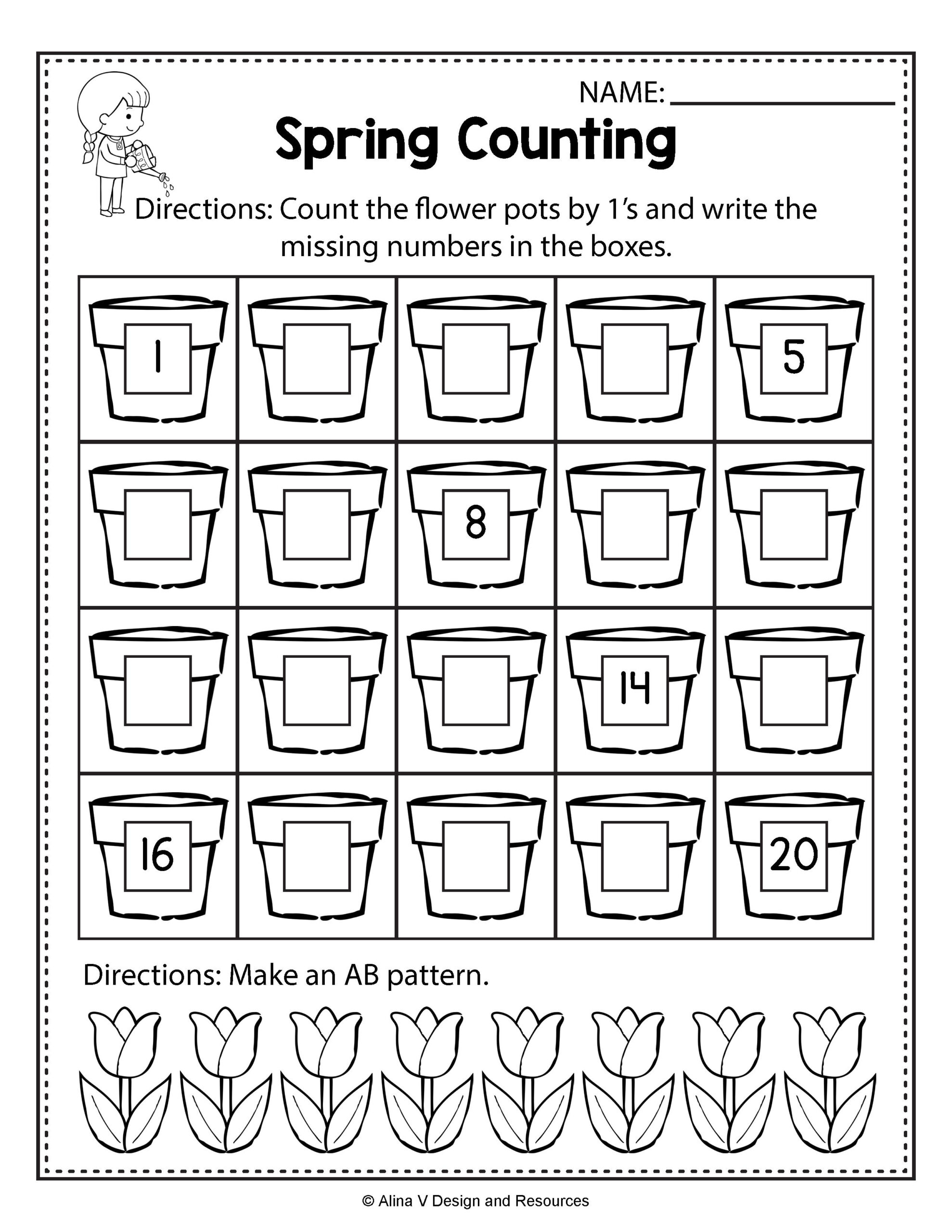 30 Kindergarten Math Worksheets Spring