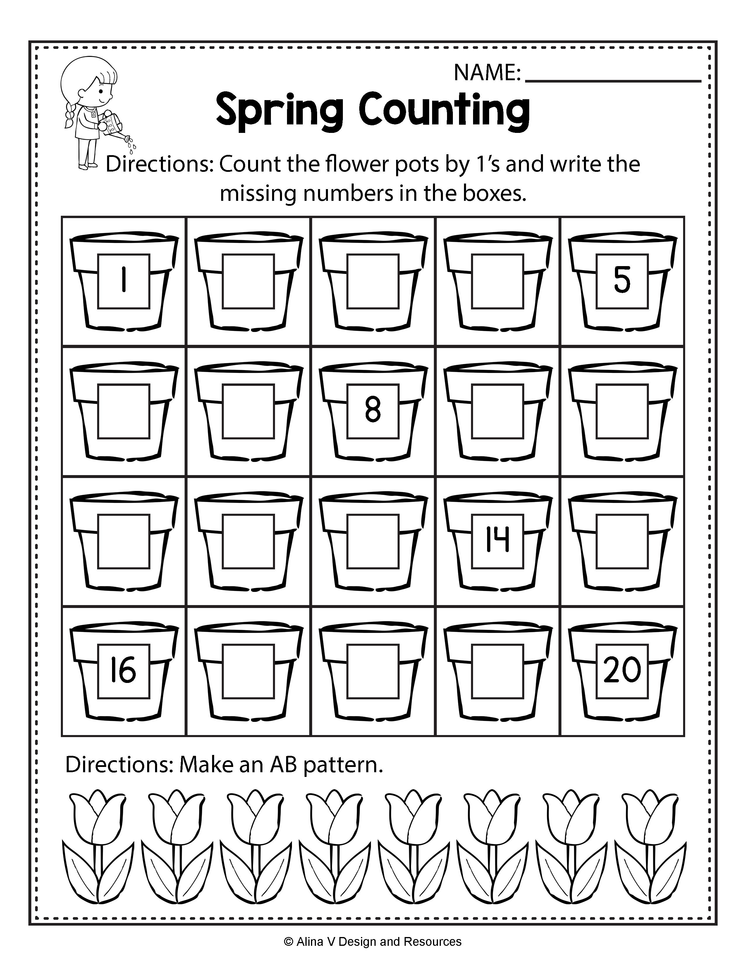 30 Kindergarten Math Worksheets Spring