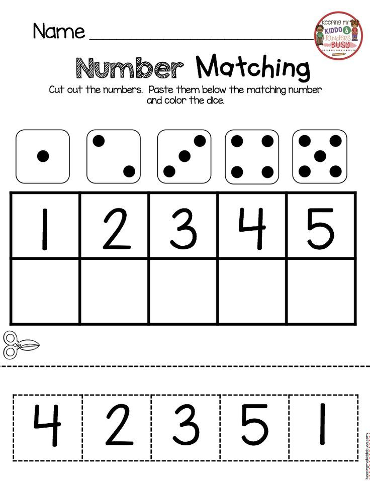 30 Matching Numbers Worksheets For Kindergarten