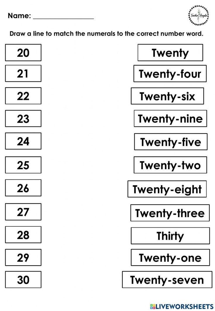 30 Matching Numbers Worksheets For Kindergarten