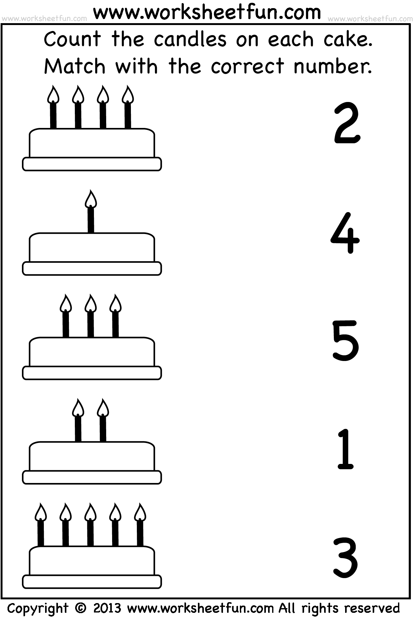 30 Matching Numbers Worksheets For Kindergarten