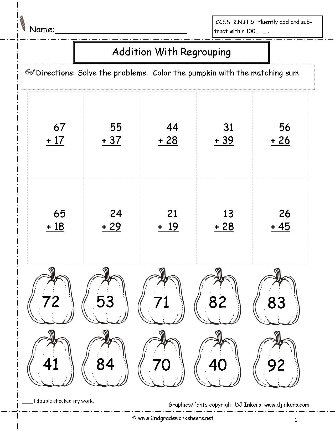 30 Math Worksheets 2Nd Grade Free