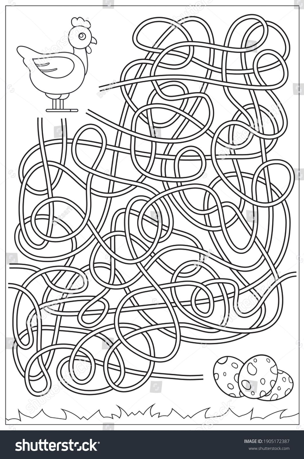 30 Maze Cartoon Worksheets For Kids Kindergarten