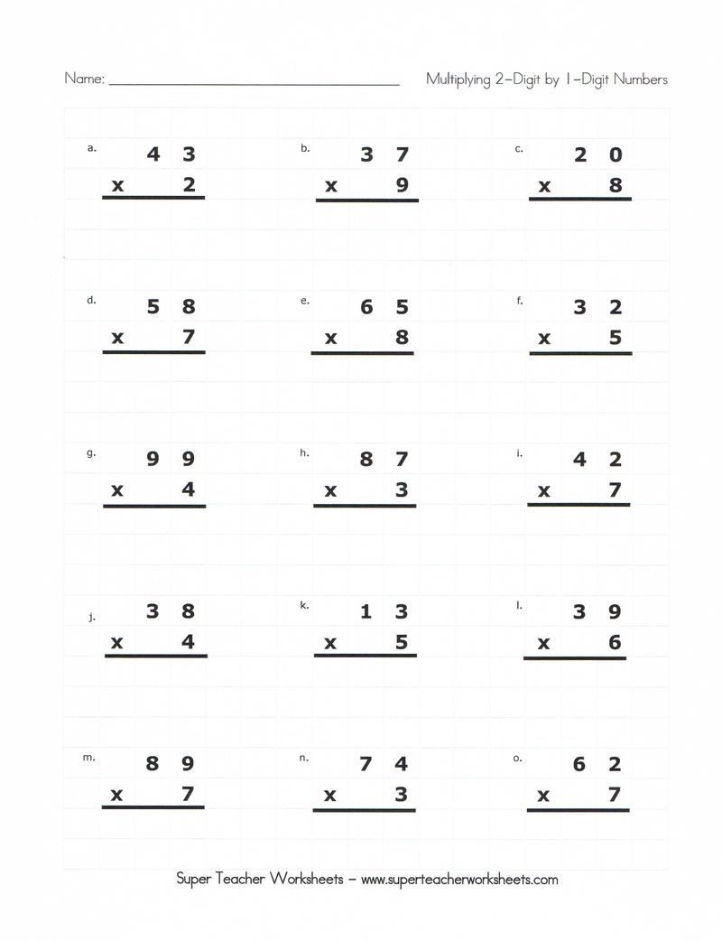 30 Multiplication Worksheets 3 Digit By 1 Digit