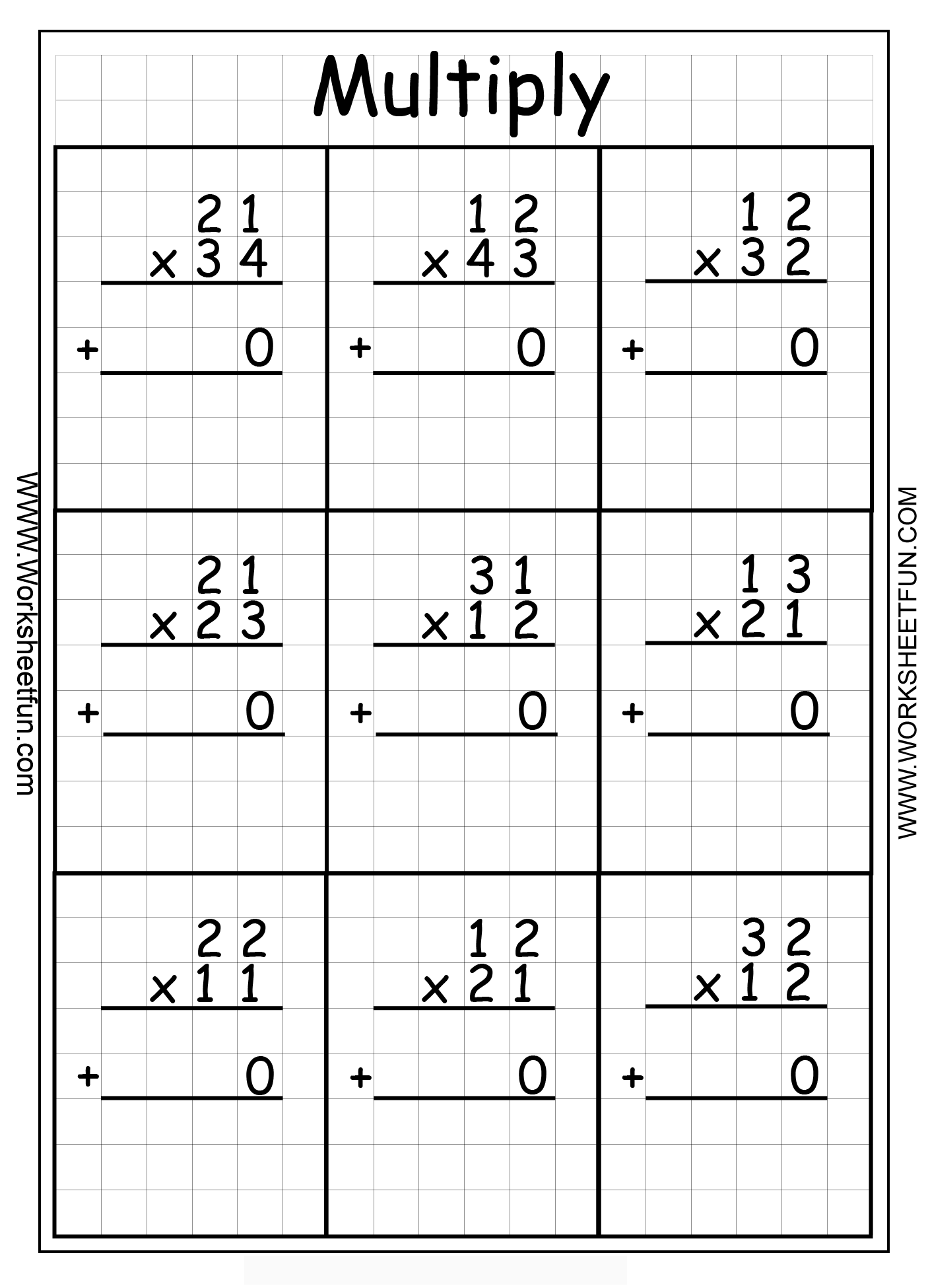 30 Multiplication Worksheets 3 Digit By 1 Digit