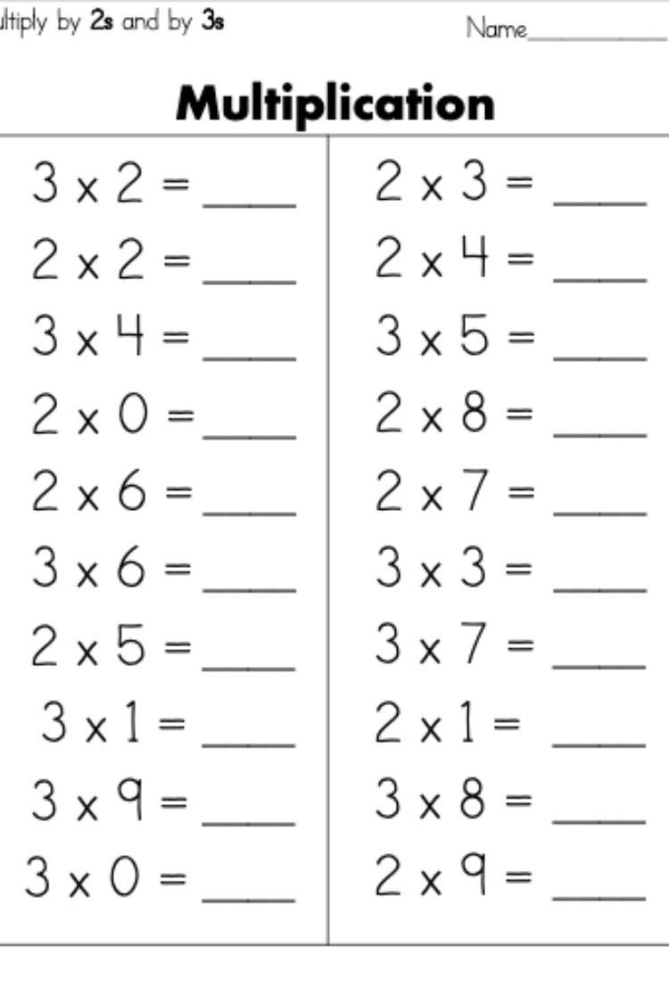 30 Multiplication Worksheets One Digit