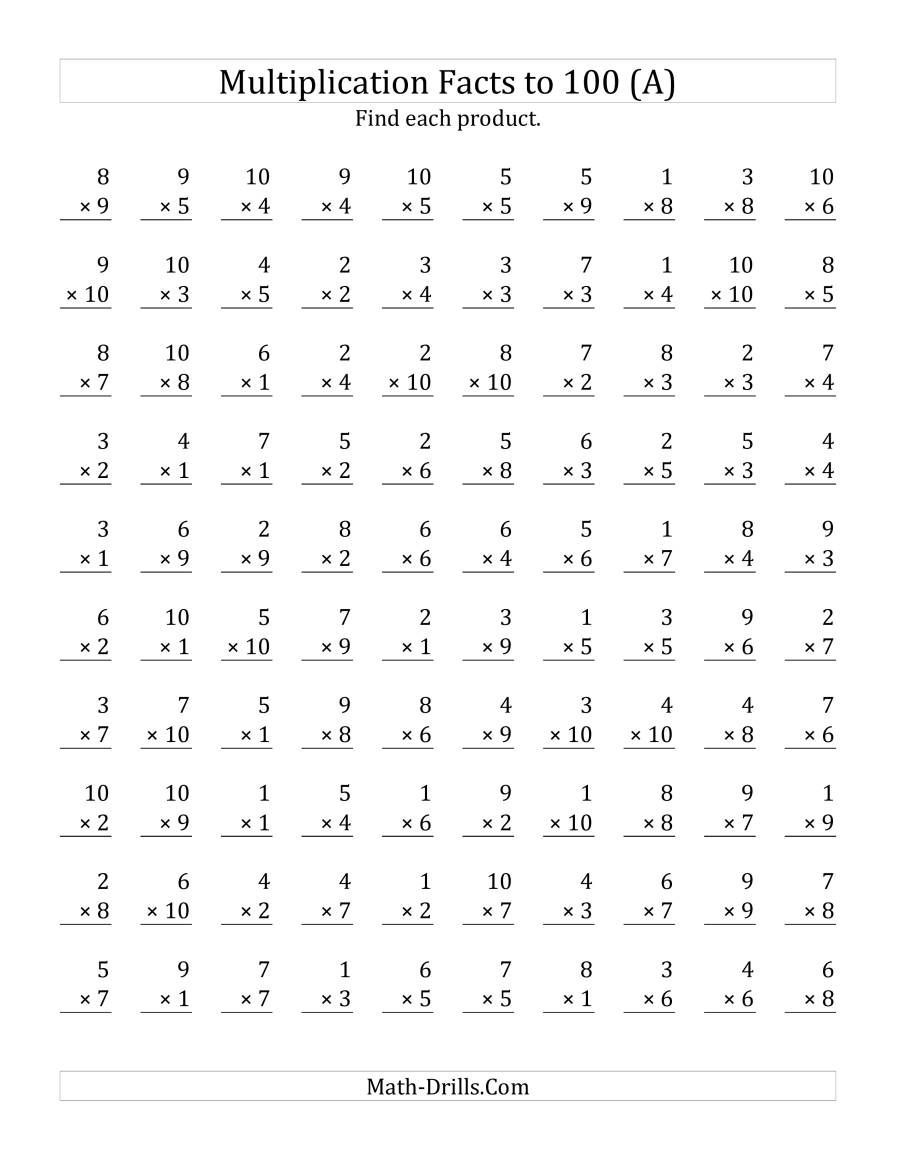 30 Multiplication Worksheets One Digit