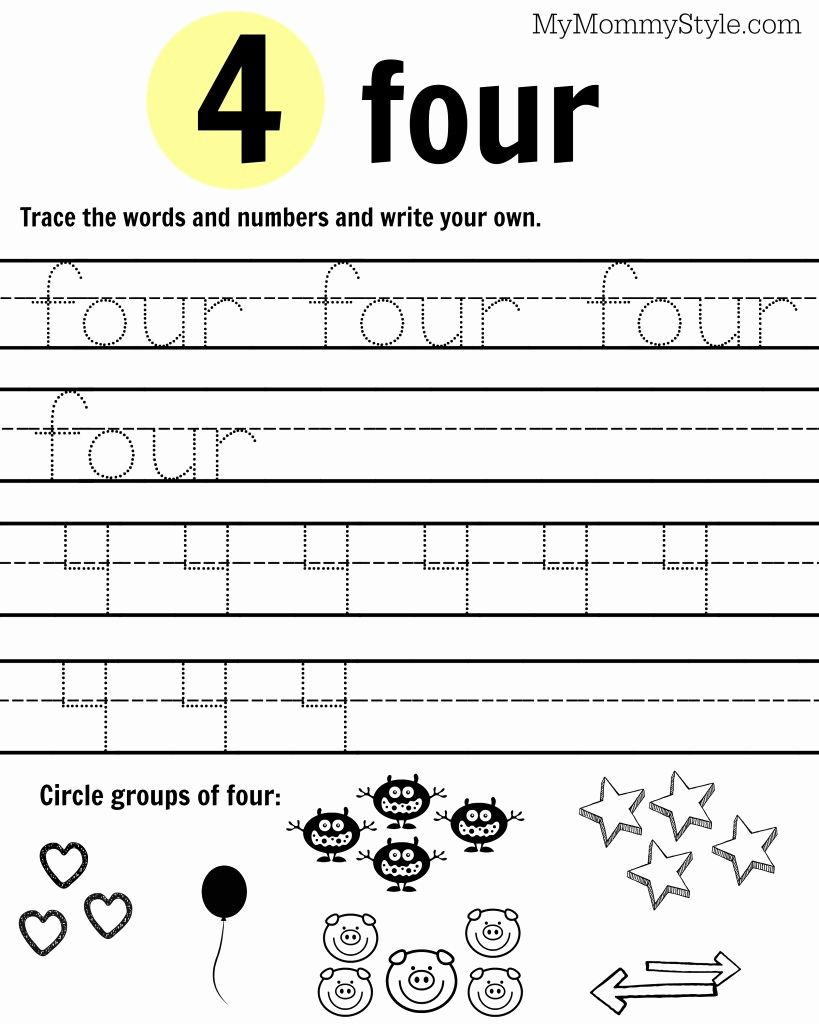 30 Number 4 Worksheets For Preschool Math