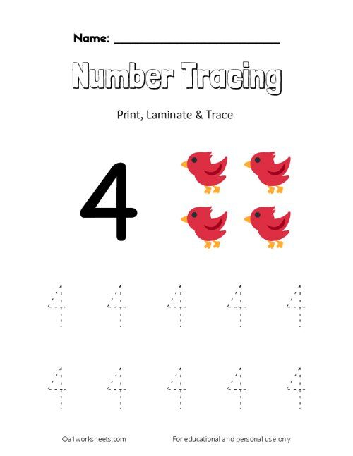 30 Number 4 Worksheets For Preschool Math