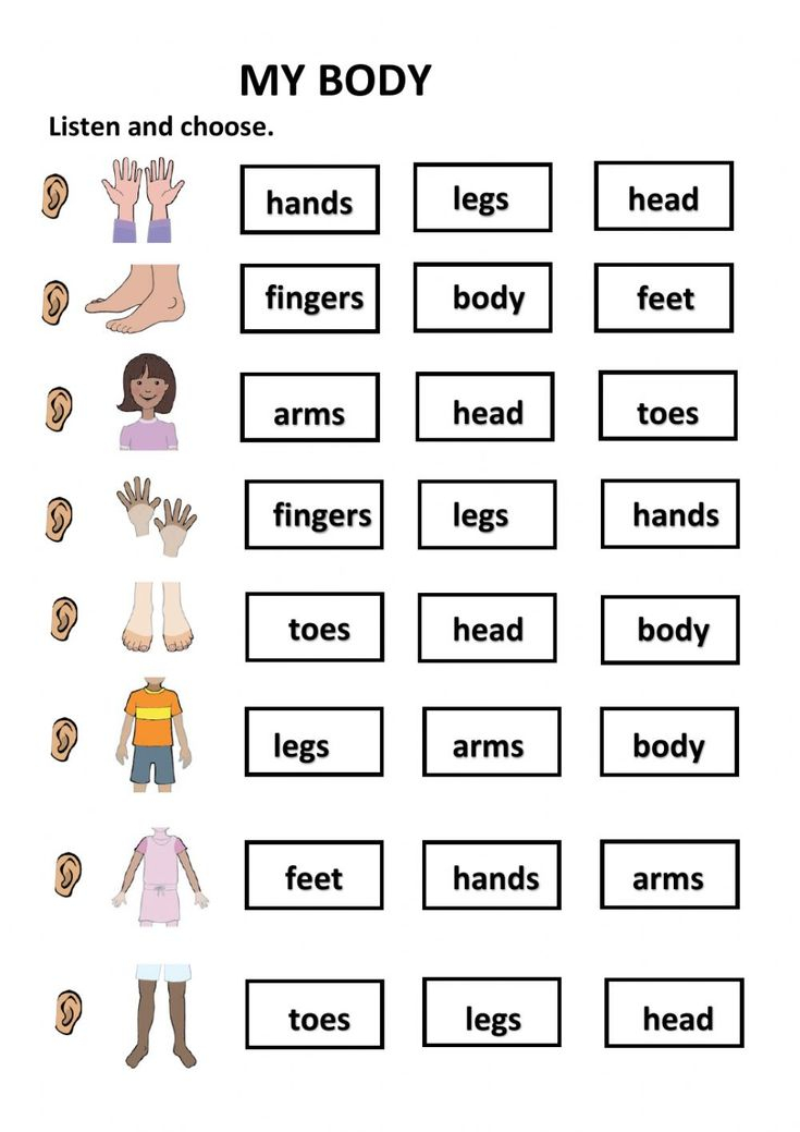 30 Parts Of Body Worksheets Kindergarten