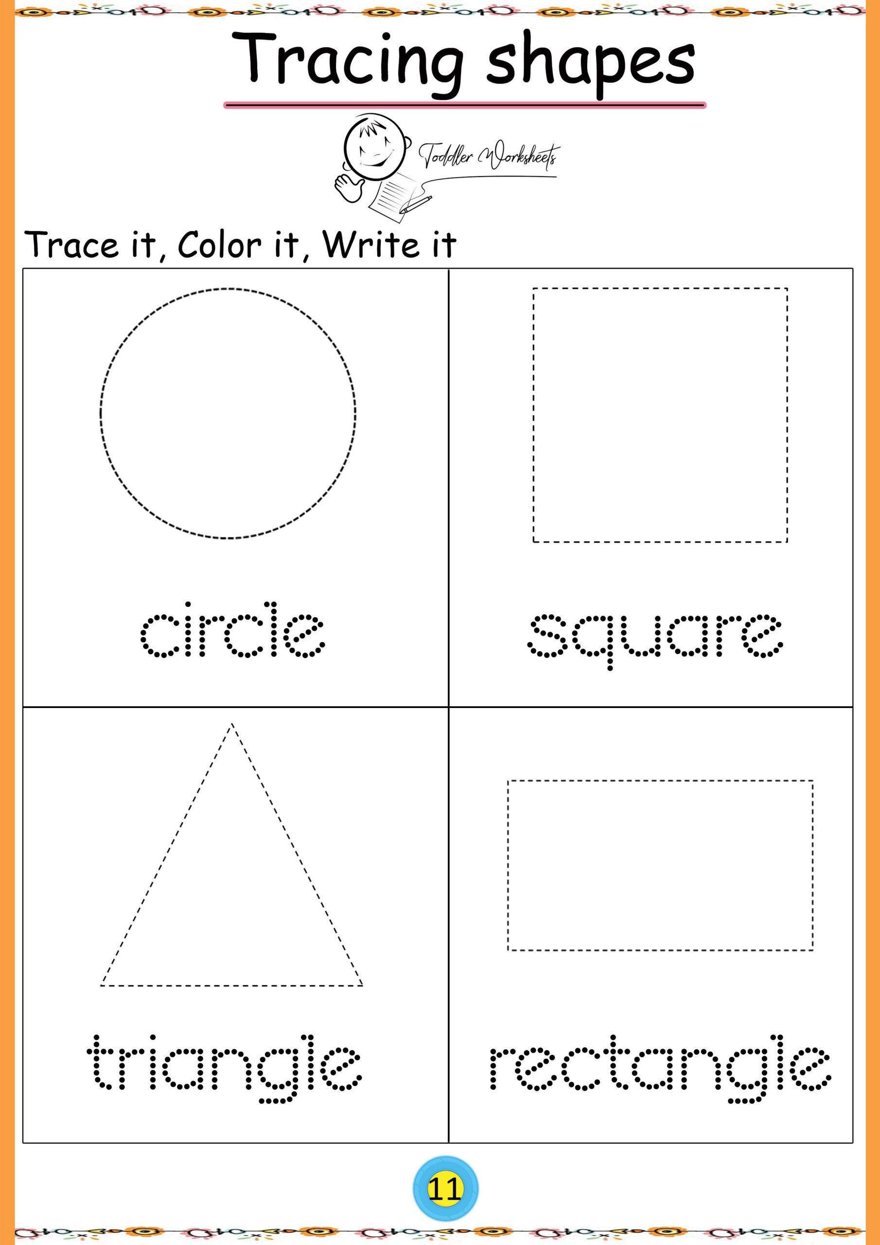 30 Preschool Math Shapes Worksheets