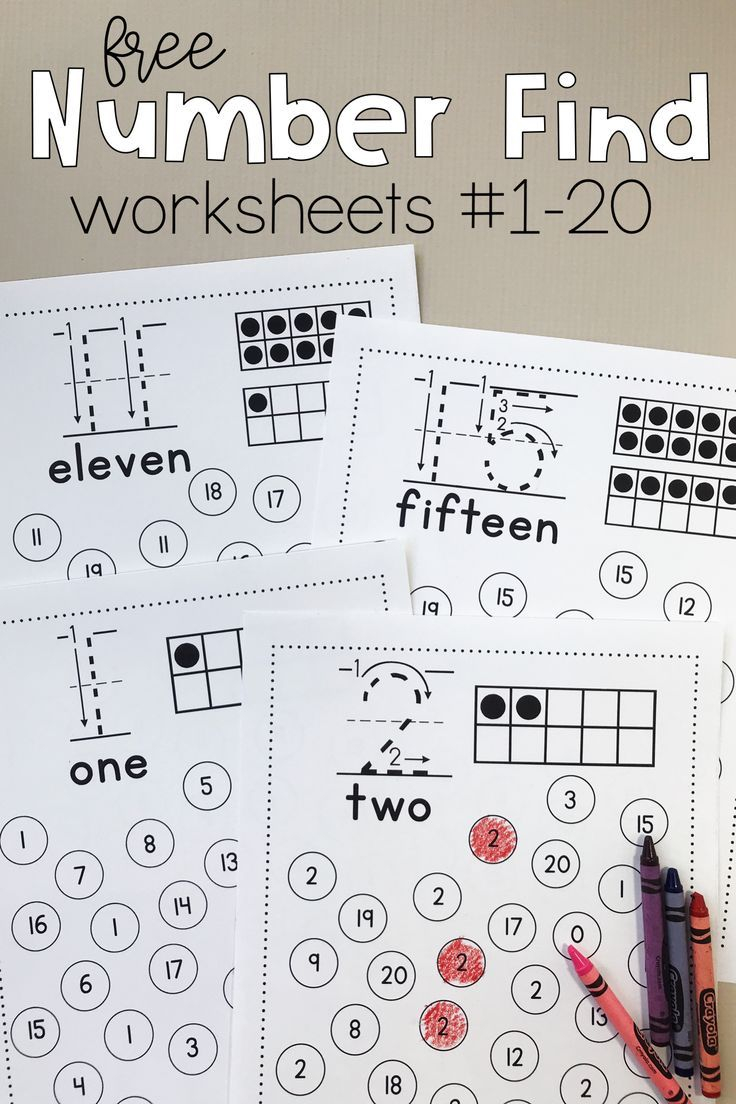 30 Preschool Math Worksheets 1-20