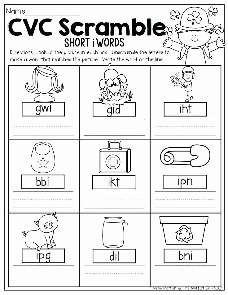 30 Three Letter Words Worksheets Reading Kindergarten