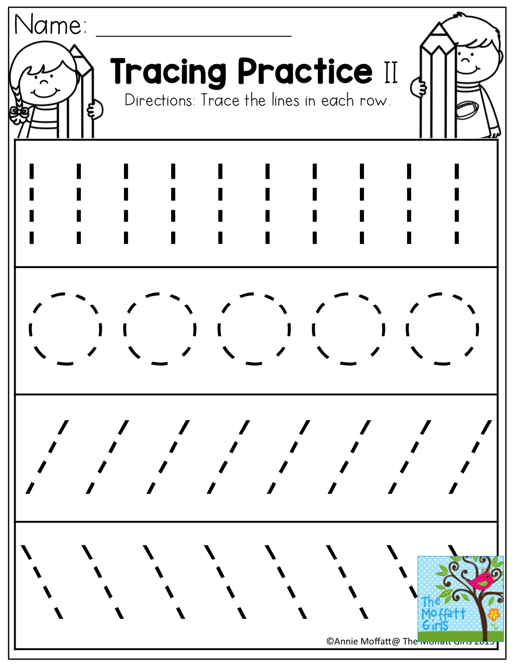 30 Worksheets For Kindergarten Line Trace