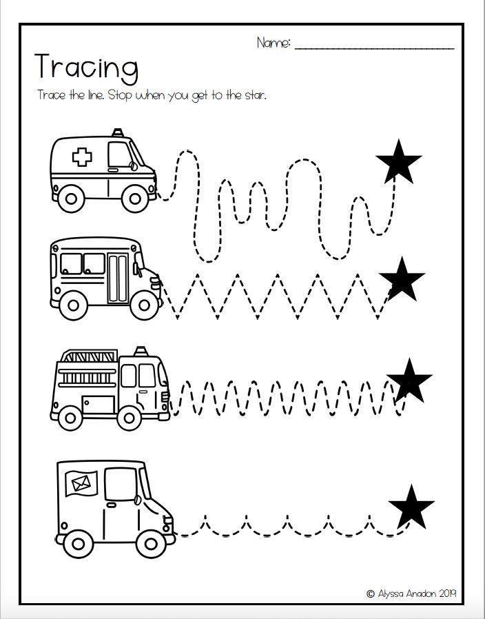 30 Worksheets For Kindergarten Line Trace