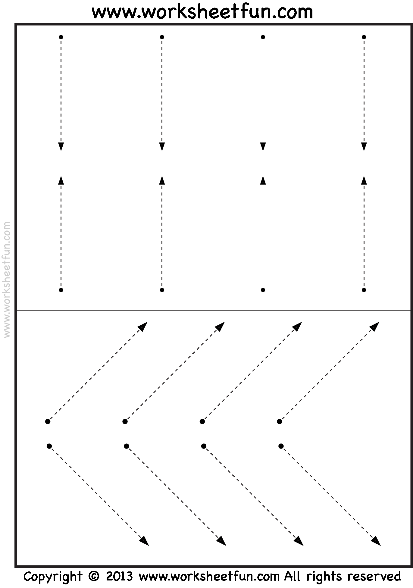 30 Worksheets For Kindergarten Line Trace