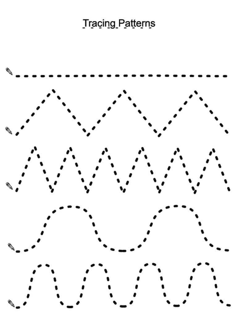 30 Worksheets For Kindergarten Line Trace