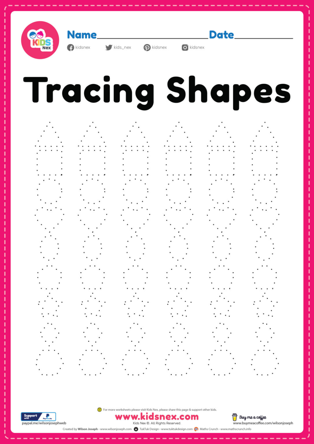 30 Worksheets For Kindergarten Line Trace